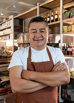 Emprendedor dueño de un almacén que utiliza Tienda.app