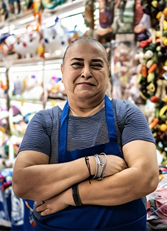 Emprendedora dueña de una jugetería que utiliza Tienda.app